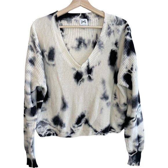 John +Jenn 100% Cotton Knit Crop Tie Dye Sweater - Picture 2 of 8